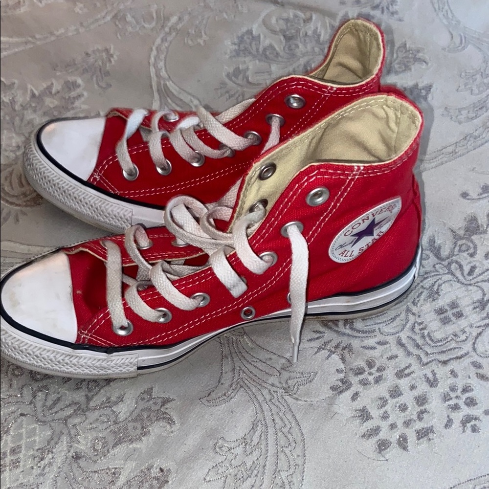 Converse Red High-Top Sneakers